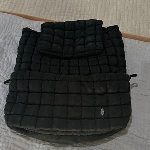Free People Black Quilted Backpack